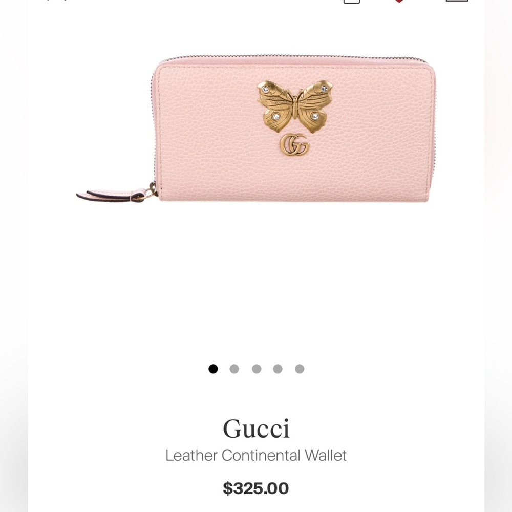 Gucci Leather Continental Wallet Authentic